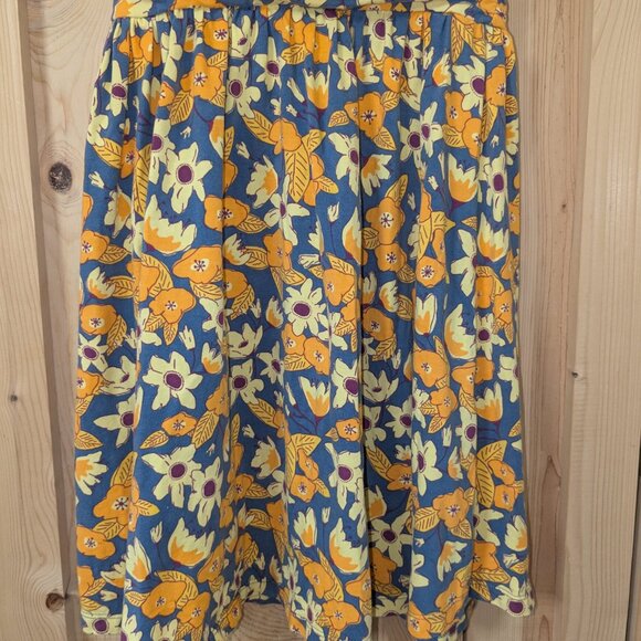 Mata Traders Floral Stretch Dress Womens Small Yellow Blue Orange Organic Cotton - Picture 6 of 10
